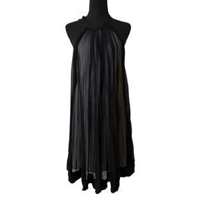 ECI New York Black Pleated Halter Shift Dress Size 10